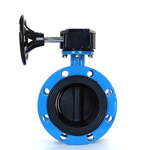 法蘭式蝸輪蝸桿蝶閥DN125，1.6Mpa橡膠密封